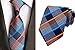 MENDENG Men's Neckties Orange Blue Tie Plaid Stripe Mens Ties Silk Ties for Men Wedding Party Groomsmen Classic Formal