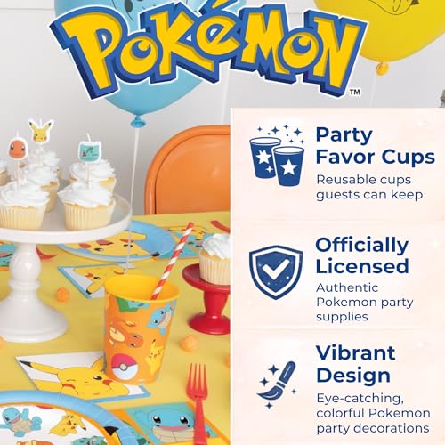 Gobelets Pokémon réutilisables de 473 ml pour anniversaire - 6