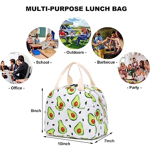 Avocado Insulated Lunch Bag for Women Grils, Reusable Tote Lunch Box for Work School Picnic Travel by Kouxunt - Used condition - Image 5