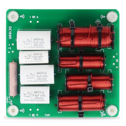 Image of 3 Way Crossover Board 2 Unit, 180W-250W Max Power 3 Way HiFi Speaker Crossover Network, Heavy Duty 100% Pure Copper Inductor 4 to 8 OHMS Frequency Devider