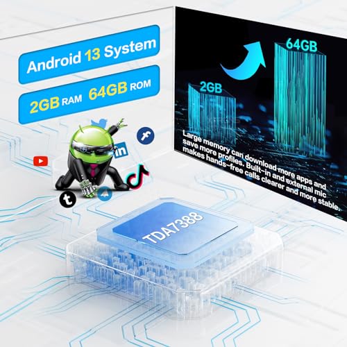 Inefala für VW Golf Polo Caddy Tiguan Touran Seat Skoda, Autoradio Android 15 2G+64G mit Wireless Carplay, Android Auto, 7 Touchscreen, GPS, WiFi, RDS/FM, USB, SWC, Mikrofon, Rückfahrkamera