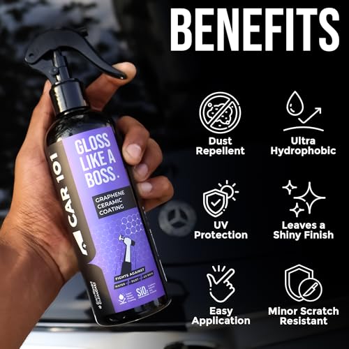 Image of CAR101 Graphene Coating Spray - 300ml | Ceramic + Hydrophobic Finish | Advanced UV Protection | Extreme Gloss | Easy DIY Application | For Cars & Bikes,Multicolor