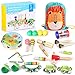 Veluoess 23 PCS Strumenti Musicali per Bambini,Giocattolo in Legno Giochi Musicali per Bambini,Giocattoli a Percussione con Zaino Portaoggetti Tamburello Maracas,Educativi Regali per Bambinis 3+
