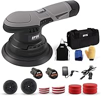SPTA Cordless 12V Car Buffer Polisher, Brushless Variable Speed 2500-5000 RPM with 2 Batteries & Pads Kit for Waxing