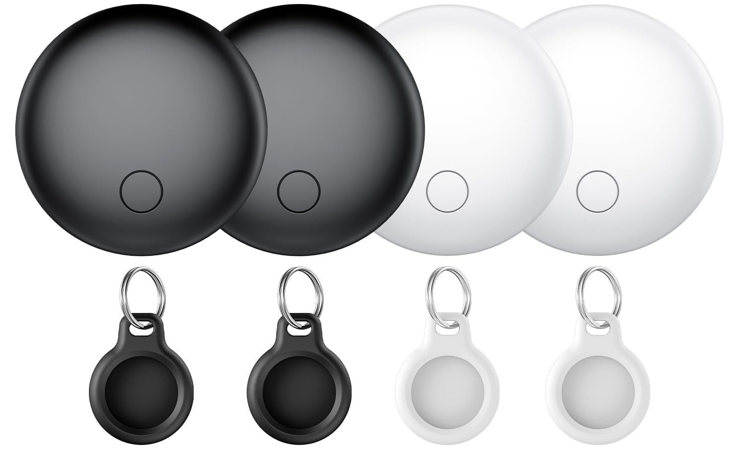 Air Tags Tracker 4-Pack, Item Finders Work for Apple Find My APP(iOS Only) Tracker Tags for Keys, Luggage, Backpack etc,Replaceable Battery Last 1 Year, IP67 Waterproof Smart Tag with Holder Keychain