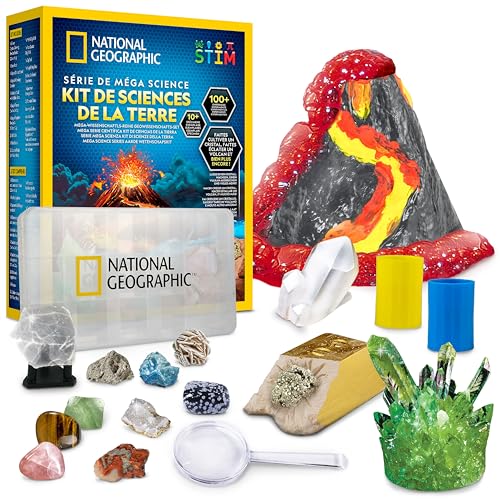 Blue Marble National Geographic Série Mega Science – Earth Science Kit avec Plus de 100 expériences pour Enfants, Volcan, Cristaux à Faire Pousser,...
