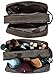 RUSTIC TOWN Full Grain Leather Travel Toiletry Bag - Cosmetic Ditty Kit Organizer (Dark Brown)