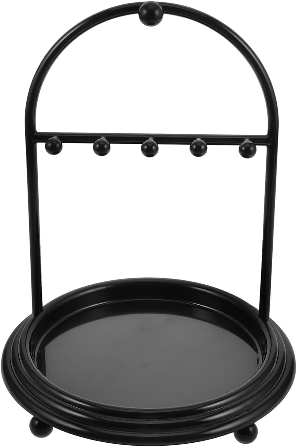 SOLUSTRE Jewelry Rack Stand Organizer with Necklace and Earring Holder Black Jewelry Display Tower for Rings Bracelets and Hair Accessories for Women