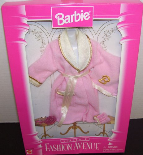Barbie Fashion Avenue Lingerie Pink Robe & Slipper Set Doll