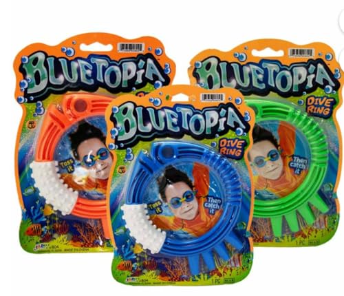 Ja-Ru Blue Topia Dive Rings, Green-Orange-Blue