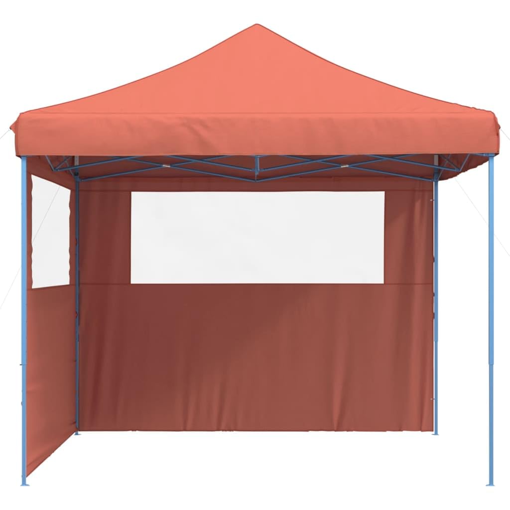 vidaXL Tienda de Fiesta Plegable Pop-Up 2 Paredes Laterales Terracota, Tienda, Tienda de jardín, cenador de Camping, toldo cenador, cenador toldo