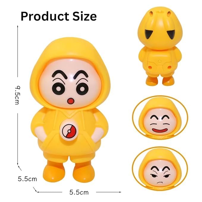 Image of Plastic Shiravani Shinchan Face Changing Keychain 3 Expressions 3D Cartoon ABS Toy Key Holder for Bags Cars Gifts Cute Action Figure Kids Adults, Yellow