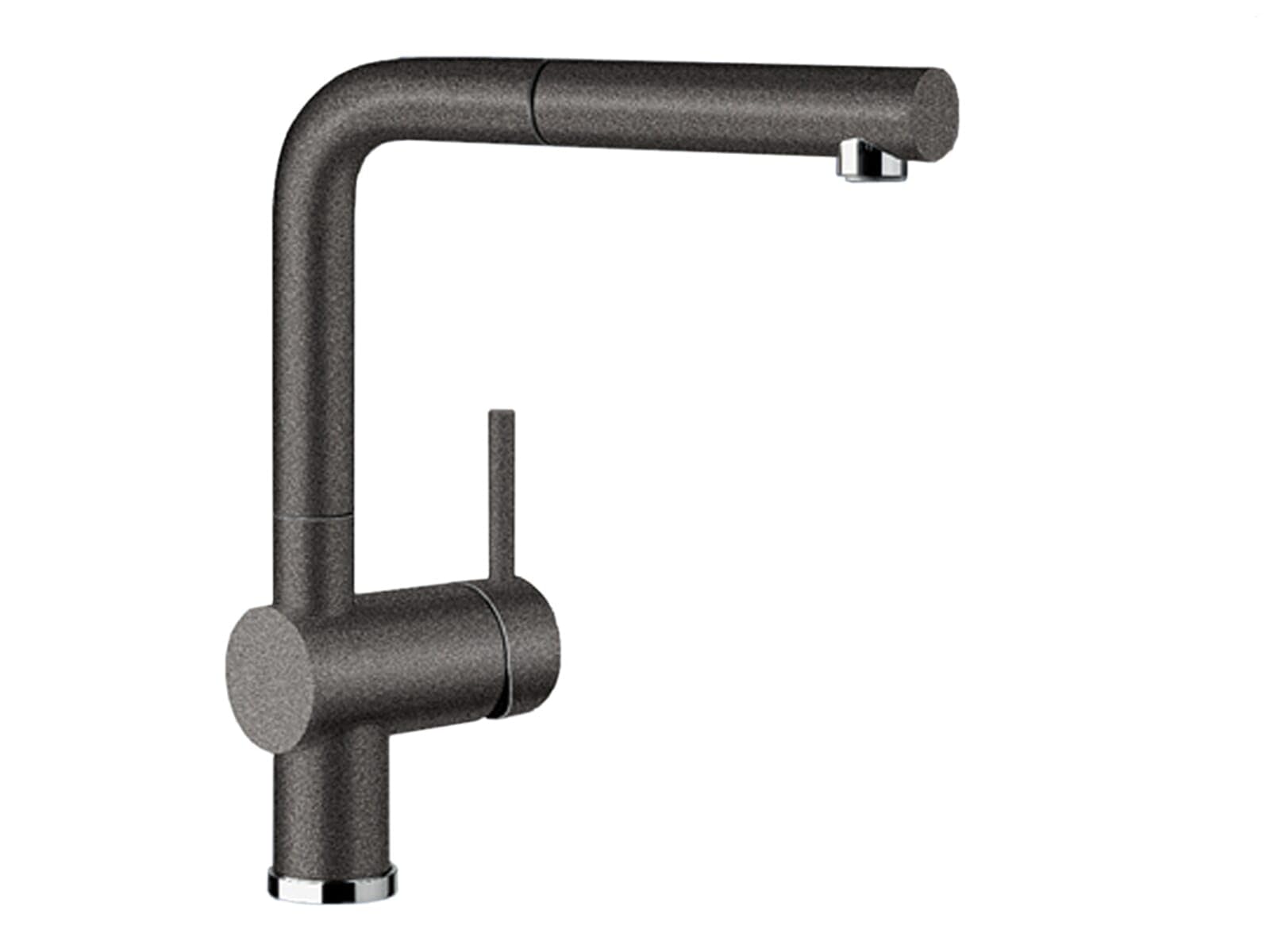 BLANCO 516688 Linus-S Kitchen Mixer Tap in Silgranit Look with Pull-out Spout, High Pressure, Anthracite Grey
