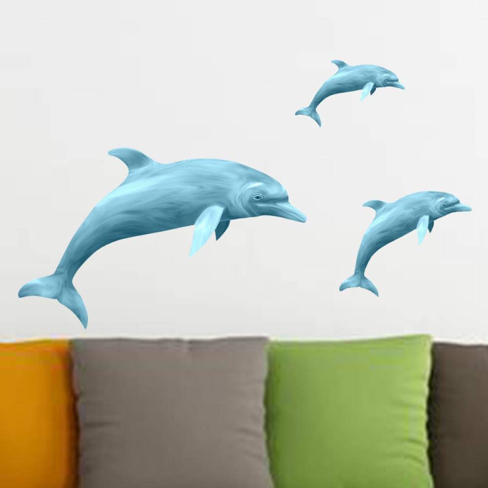 Delfin Wandaufkleber Set - 2-teilig, Selbstklebend & Abziehbar Für Wohnzimmer, Kinderzimmer, Bad
