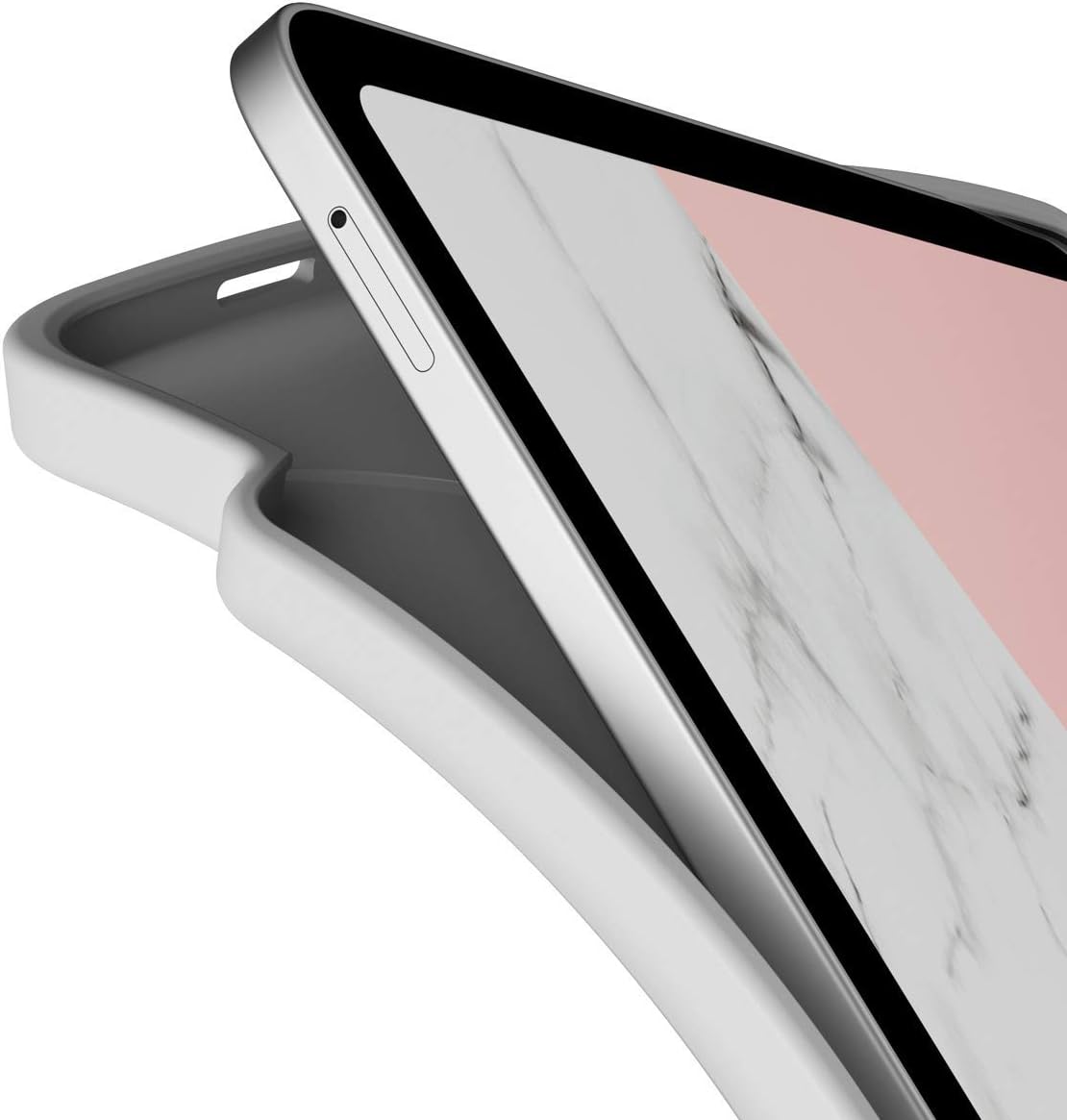 i-Blason Cosmo Case for New iPad Pro 11 Inch (2020/2018), [Supports Pencil 2 Wireless Charging] Full-Body Trifold Stand Protective Case Smart Cover with Auto Sleep/Wake & Pencil Holder (Marble)