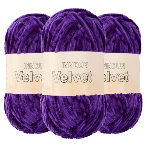 Image of Soft Velvet Chenille Yarn for Crocheting, Super Bulky Yarn for Blankets | Fluffy, plush yarn for crochet and knitting blankets, amigurumi, cushions and handmade gifts for cozy DIY projects.