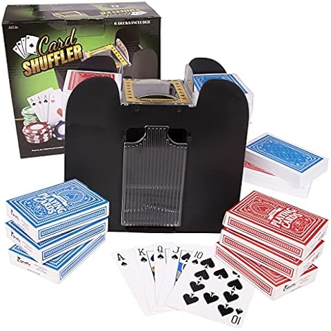 Automatic Card Shuffler, Card Shuffler 6 Deck Automatic, Standard sized Cards, Battery-Operated card dealer machine, Uno Card Shuffler Machine, Electric Casino Card Shuffler Blackjack, Texas Hold'em Cover