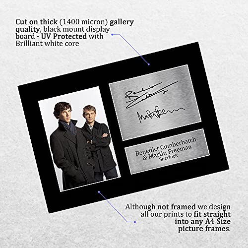 HWC Trading Gifts Sherlock A4 Printed Autograph Benedict Cumberbatch Martin Freeman Gift Druk Open Beeld Dédicacée - Afbeelding 4