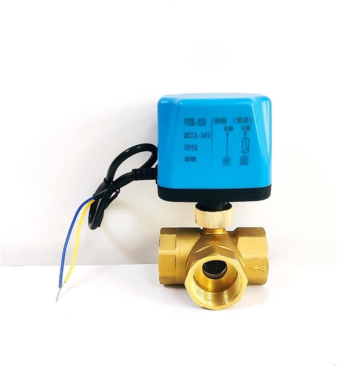 1PCS 1/2" 3/4" 1" 1-1/2" Brass Ball Valve Two-Wire Three-Way 220V 24V 12V Switch Valve Water Valve(1/2",220VAC_Normally Closed)