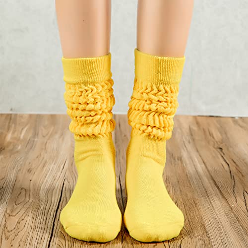 Image of Century Star Knee High Slouch Socks for Women - 80s 90s Scrunch Socks Soft Leg Warmers Stacked Boot Socks Holiday Daily
