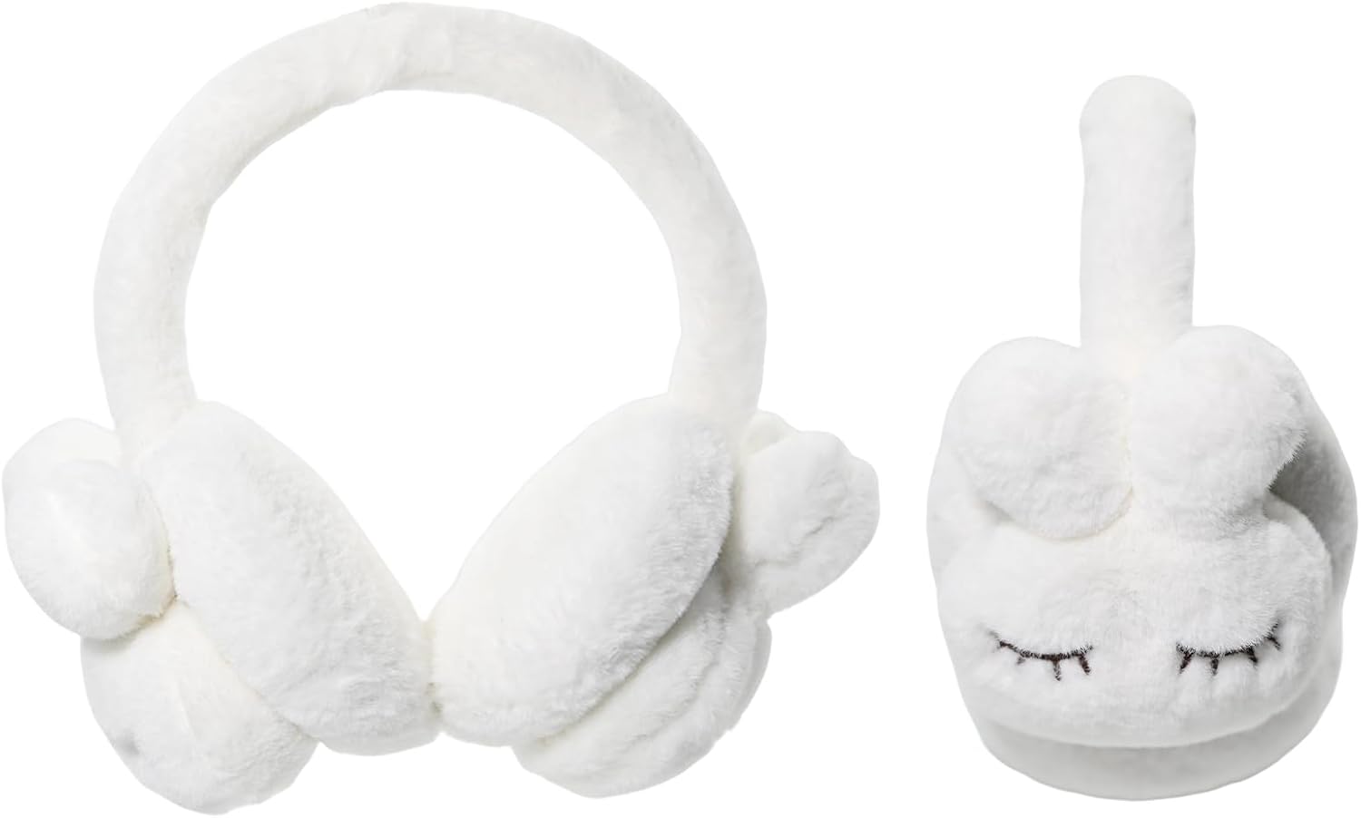 Girls Earmuffs Kids Cute Fuzzy Ear Muffs Fluffy Fur Ear Covers Foldable Ear Warmers Winter Warmer Animal Shape Earmuff