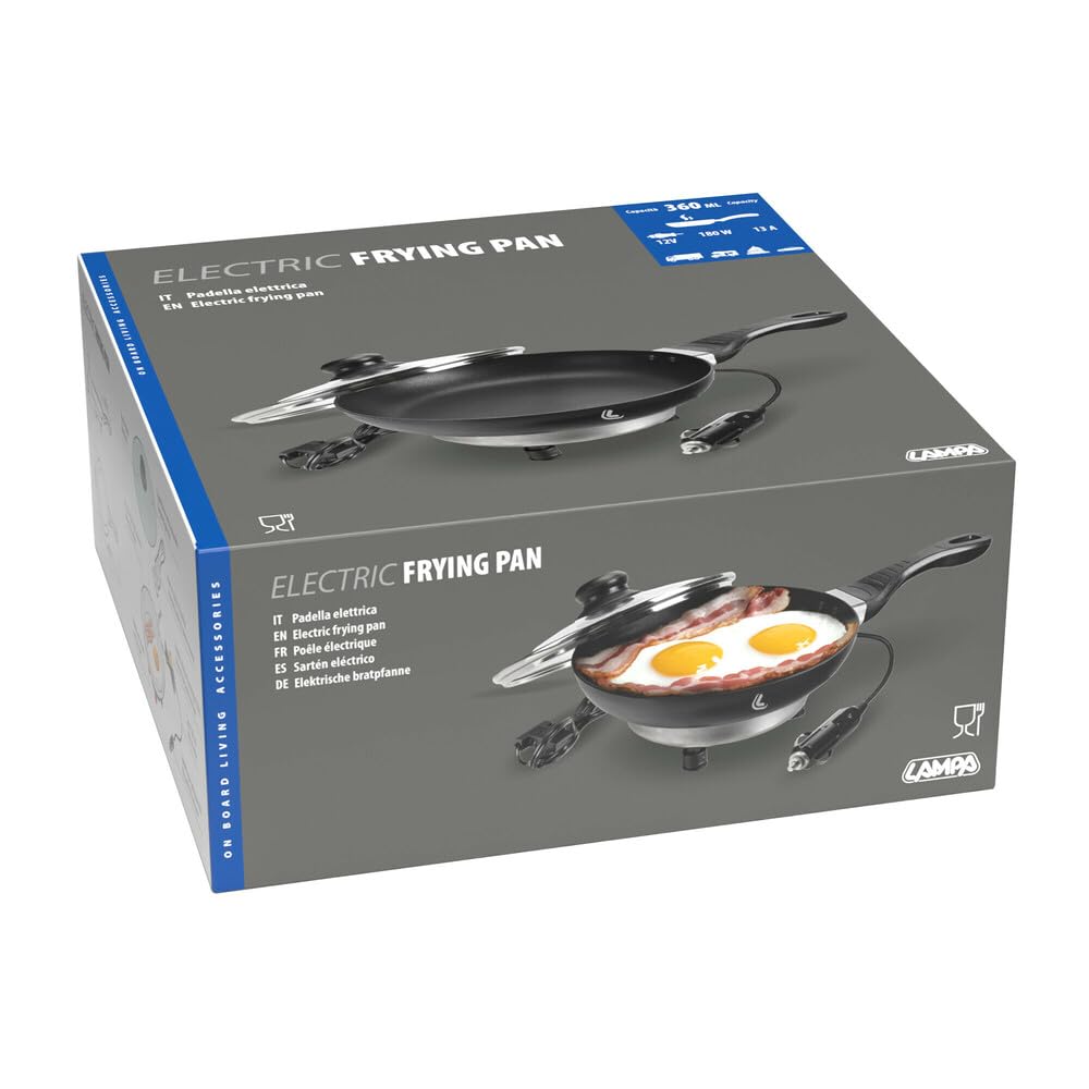 Lampa 97124 Electric Frying Pan, Padella elettrica - Ø 20 cm - 12V - 180W - 13A