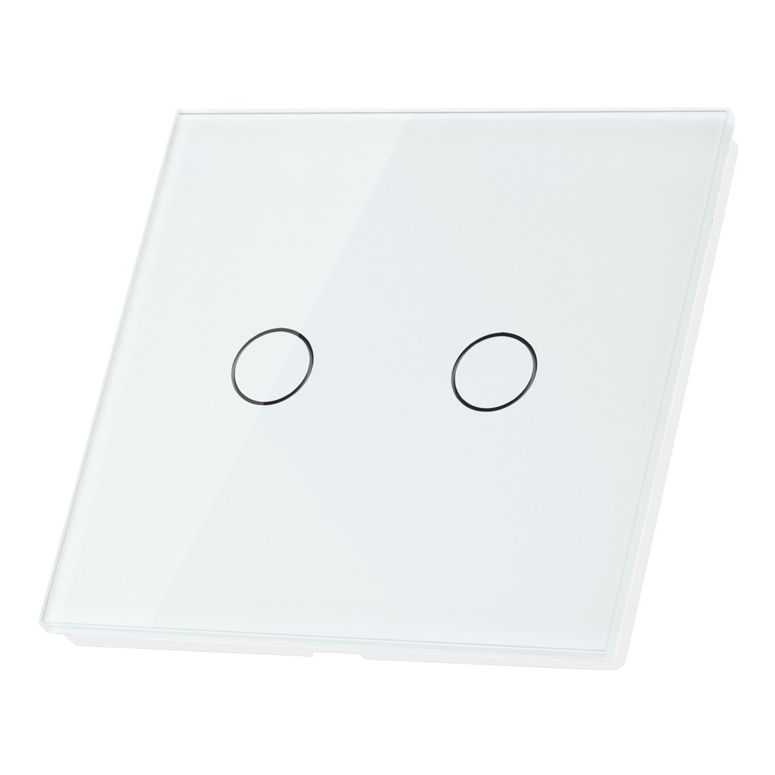 Aexit Crystal Glass Control electrical Panel Touch 2 Gang 1 Way Home Wall Light Switch White