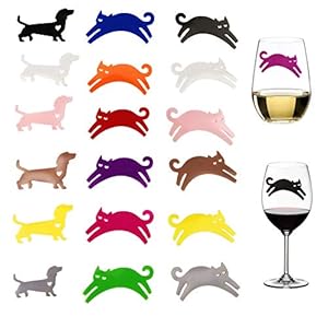 YAVO-EU Silikonowe Markery do Kieliszków 18 szt.