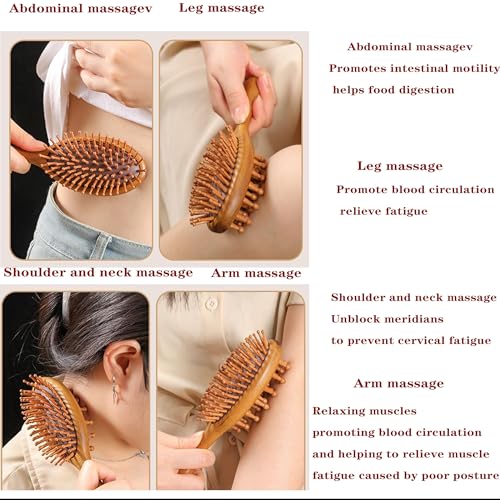 Peine masajeador de madera para cabello miniatura 5