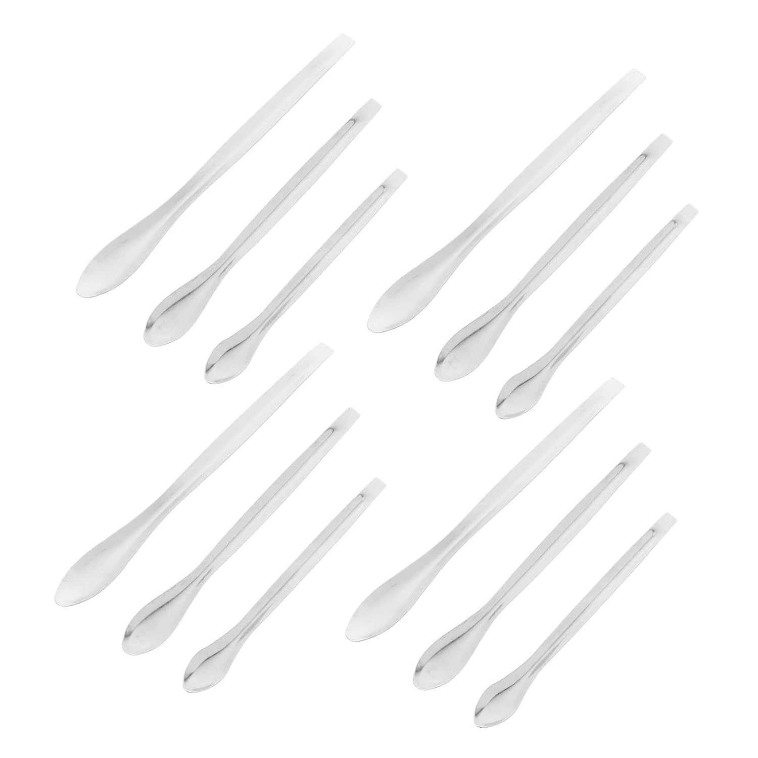 MAGICLULU 3sets Professional Stainless Steel Spoons Lab Sampling Spoon Reagent Scoop Mixing Spatula 12pcs*3