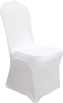 Stretch Dining Chair Cover Decortaion for Wedding Banquet Party White | chair slipcover wedding decor dining room seat covers for chairs spandex full fitted chair covers