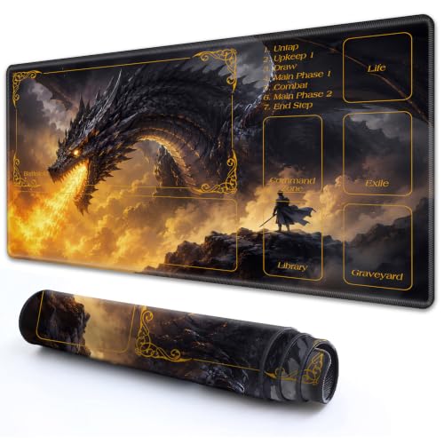for MTG TCG Playmat with Zones 27.5 x 15.74 Inch Trading Card Game Mat