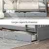 Merax Wood Bunk Bed with Drawers,Convertible Wood Bunk Bed with Ladders and Two Storage Drawers,Solid Wood Detachable Bunk Bed Frame with Ladders,Twin Over Twin Size,Grey