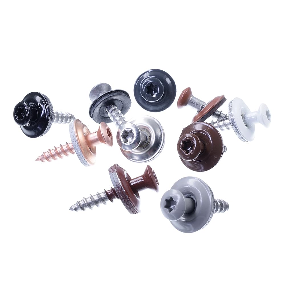 SECCARO Vis de couvreur 4,5 x 45 mm, RAL 7016 gris anthracite, acier inoxydable A2, rondelle d'étanchéité EPDM 15 mm, TX/Torx, 100 pièces
