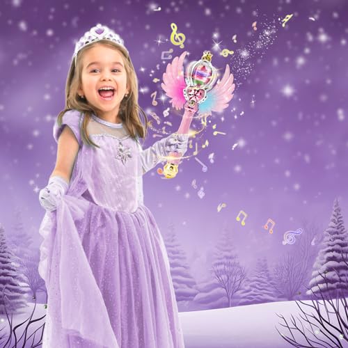 image for EnchantZone Light Up Snowflake Wand with Spinning LEDs and Sound Magic