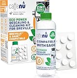 Caffenu Compatible Descaling Solution and Cleaning Tablets for Sage and Breville Coffee Machines, 200ml Descaler and 10 Tablets for Removing Limescale for better Coffee Quality