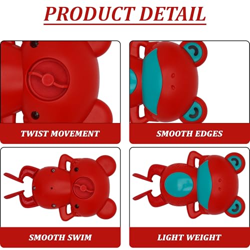 Image of Swimming Frog Bath Toy for Kids | Floating Water Toy with Moving Action | Colorful Frog Toy for Bath Time, Pool Play & Water Fun for Toddlers Red Colour