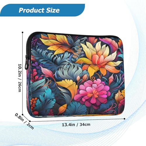 Funda para portátil 13-14 pulgadas con diseño floral impermeable miniatura 3