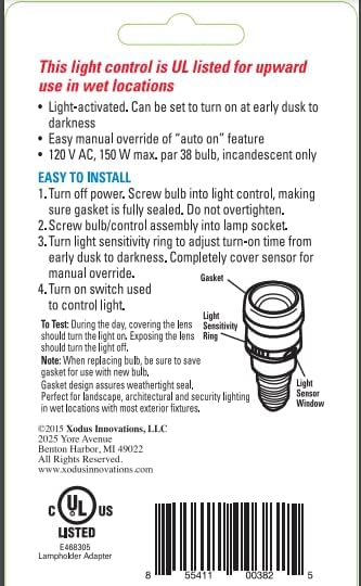 Dusk to Dawn Flood Light Control Adapter