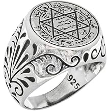 Seal of Solomon Talisman Special Design Islamic 925 Sterling Silver Turkish Handmade Solid Ring