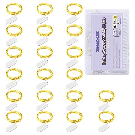 Guirlande Lumineuse à Piles (Inclus) Lot de 20 Étanche Fil en Cuivre 1m avec 10 LEDs Blanc Chaud pour Décoration Anniversaire, Fête, Mariage, Soirée,Noël, Jardin, Terrasse, Pelouse