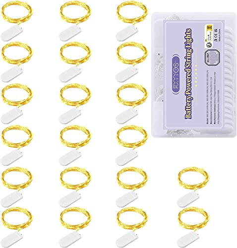 Guirlande Lumineuse LED, Girlande de Lumière à Piles Lot de 20 Fil en Cuivre 1m avec 10 LEDs...