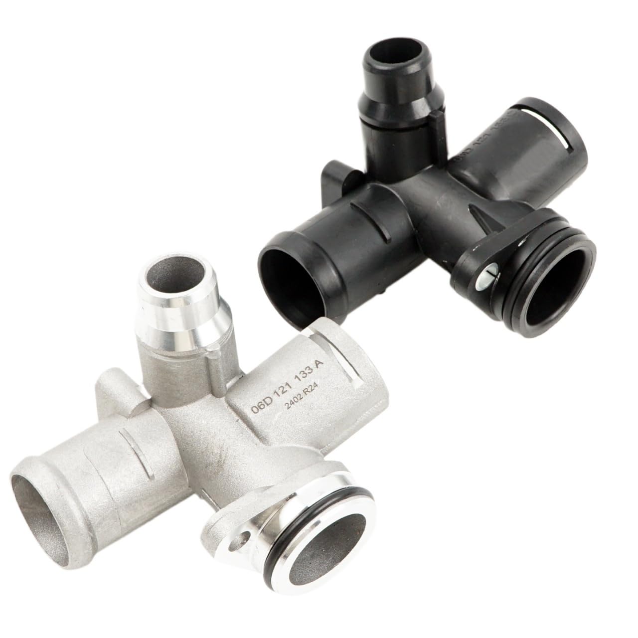Brida De Salida Agua del Conector La Manguera Refrigerante Radiador Refrigeración Motor Aluminio | 06D121132C for Audi A4 A6 S4 S6 2.0TSI(Aluminium 1PCS)