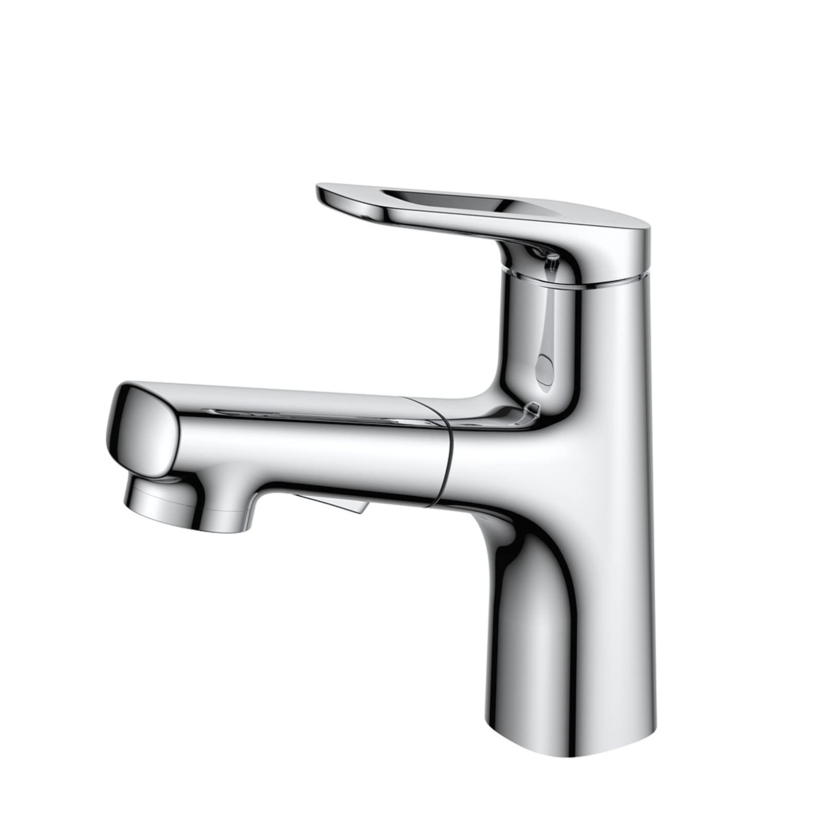 Robinet de lavabo extractible mitigeur eau chaude et froide en zinc pour salle de bain