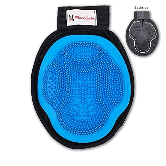 Warren London 2in1 Grooming Glove for Dogs & Cats | Reversible Design Pet Brush with Smooth Side for Clothes & Furniture | Soft Mitten Contours for Comb & Massage-KTh8HeMT