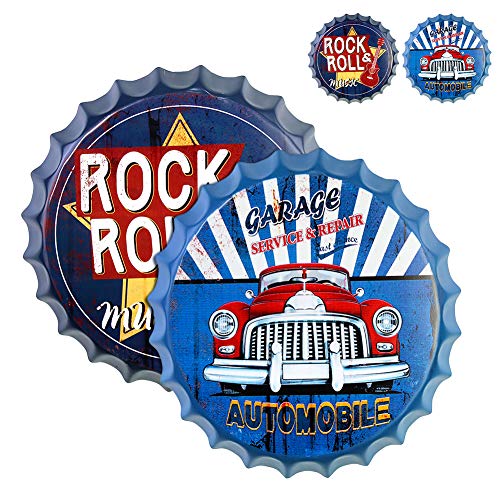 SIEMOO 2PC Beer Bottle Cap Decoration Corona Extra Metal Tin Signs Vintage Retro Wall Art Plaque Decor for Cafe Beer Bar Restaurant Home Office Decoration 13.8 SIEMOO 2PC Beer Bottle Cap Decoration Corona Extra Metal Tin Signs Vintage Retro Wall Art Plaque Decor for Cafe Beer Bar Restaurant Home Office Decoration 13.8