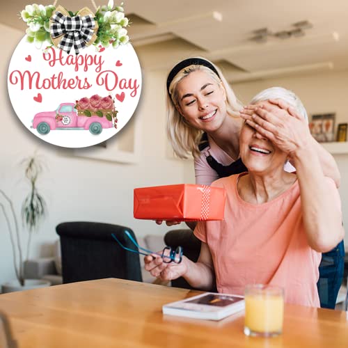 Gigoitly Happy Mothers Day Welcome Sign Mothers Day Wooden Door Wreath For Front Door Window Decoration #TOP2