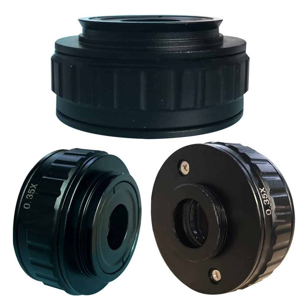 Microscopio 0.35x C-Mount Lens CTV 0.35 Adaptador de cámara HDMI for Simul Focal Trinocular Stereo Microscope HDMI VGA Video Camera Adapter Lens(0.35X and 0.5X)
