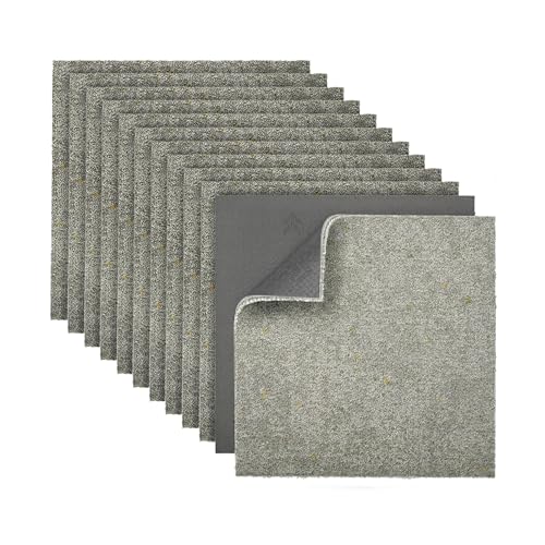 jxgzyy Commercial Carpet Tiles 20x20in, 0.38" Thickened Carpet Squares with Silicone Backing, Heavy Duty Carpet Floor Tiles with Padding Attached for Home Office Garage Hotel, 12 Pcs/32.4 Sqft by jxgzyy - Used condition - US$46.45