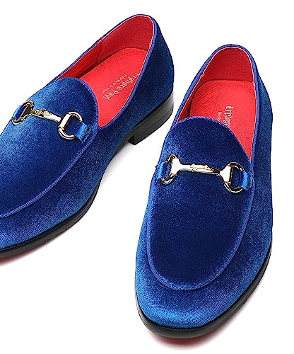 Image of Men's Velvet Loafers Wedding Party Prom Homecoming Shoes